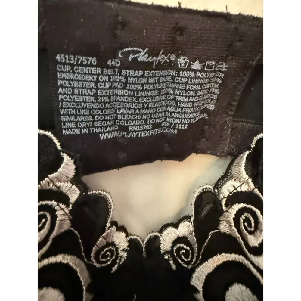 NWOT Playtex Underwire Black Bra